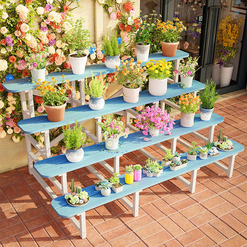 户外防腐木装饰双拼色台阶式花架