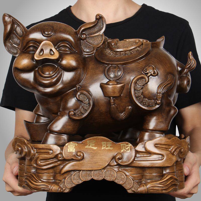 发财猪生肖猪工艺品新年礼品可爱客厅酒柜装饰品大号猪摆件