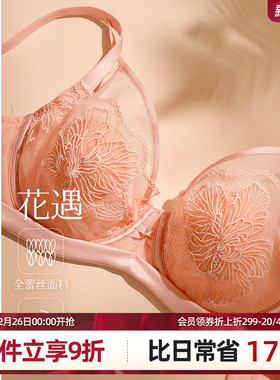 梧桐本色大胸显小胸内衣女超薄水晶杯BC性感蕾丝聚拢美背文胸胸罩