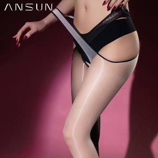 安幸新升级「月绊」3D超薄极光交叉性感可替换分腿油亮连裤丝袜女