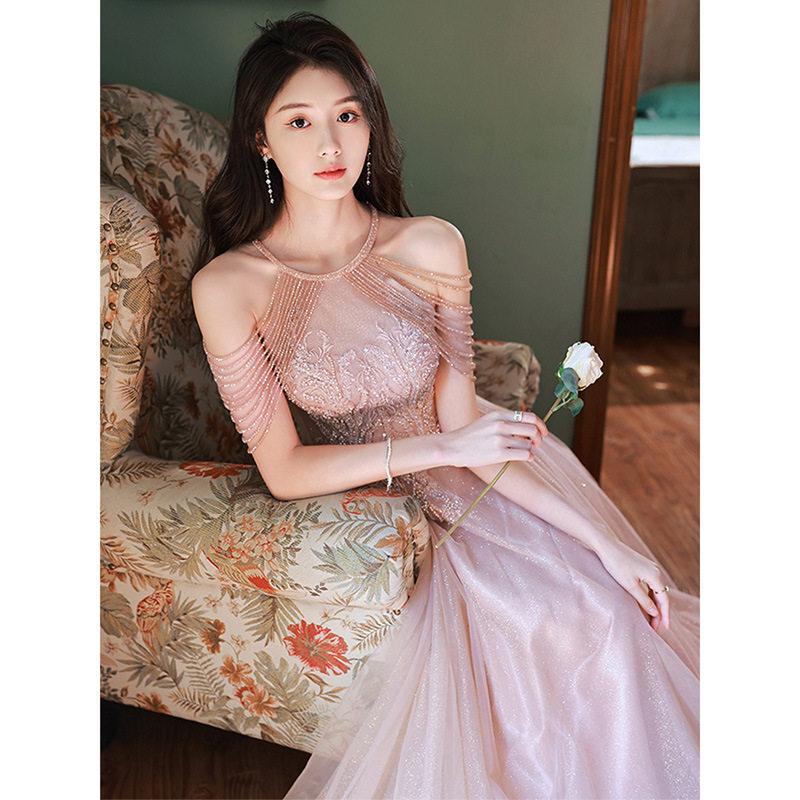 出租粉色晚礼服超仙生日成人礼高端轻奢2026敬酒服新娘高级感订婚