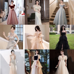 出租赁晚礼服  2025宴会轻奢小众高端大气高级感艺考主持成人礼服