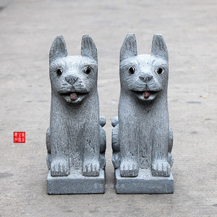 景观石狗雕刻寺庙摆设装饰设计创意摆设看门狗石头狗创意手工浮雕
