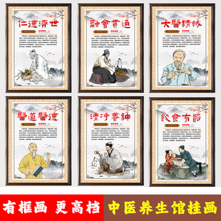 中医院养生知识医馆医风医德传统中医文化宣传栏展板海报实木挂画