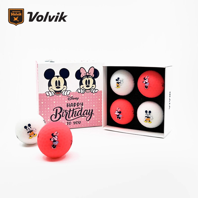 Volvik高尔夫彩球VIVID三层球迪士尼生日礼盒礼品4粒送礼物golf球