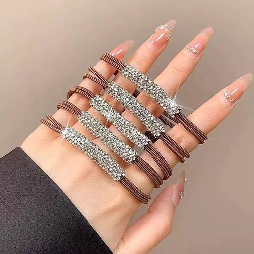 水钻气质发绳女扎头马尾头绳发圈2024新款高弹力耐用橡皮筋