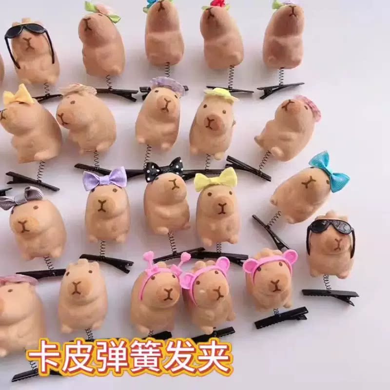 新款卡皮巴拉发夹少女春夏季侧边刘海夹前额碎发儿童发卡头饰批货