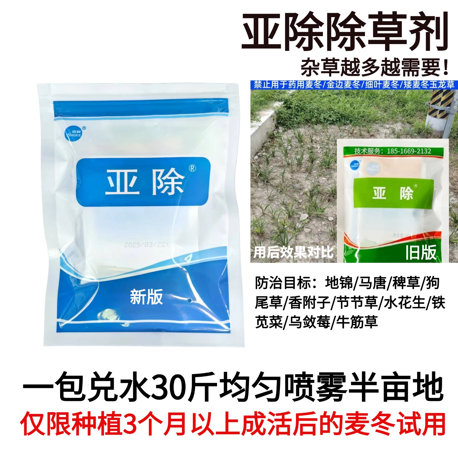 亚除除草剂麦冬杂草防治技术