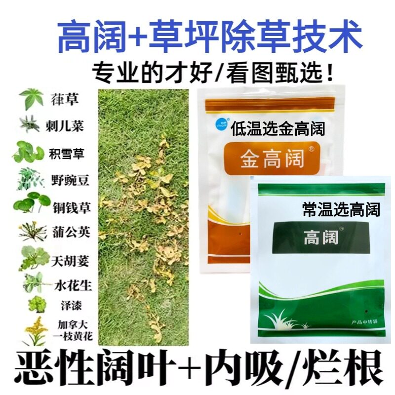 金高阔套装除草剂 阔叶净草坪除小飞蓬刺儿菜蒲公英铜钱水草技术