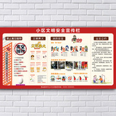 文明建设展板宣传栏社区文化墙小区物业文明养犬消防安全海报贴纸