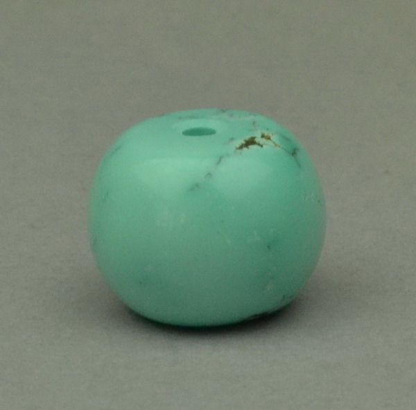 松石苑  原矿绿松石15.2mm鼓珠  配珠  散珠（4.1克）