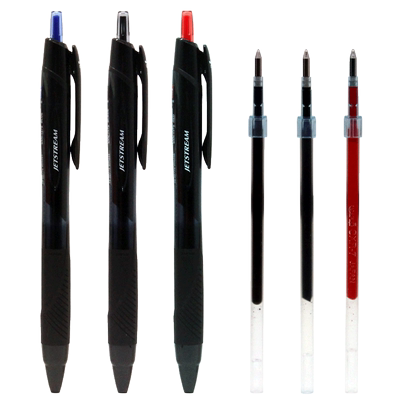 日本uni三菱JETSTREAM圆珠笔占士甸SXN-157S中油笔SXN-1000黑色原子笔SXR-7笔芯中油笔替换芯0.7MM