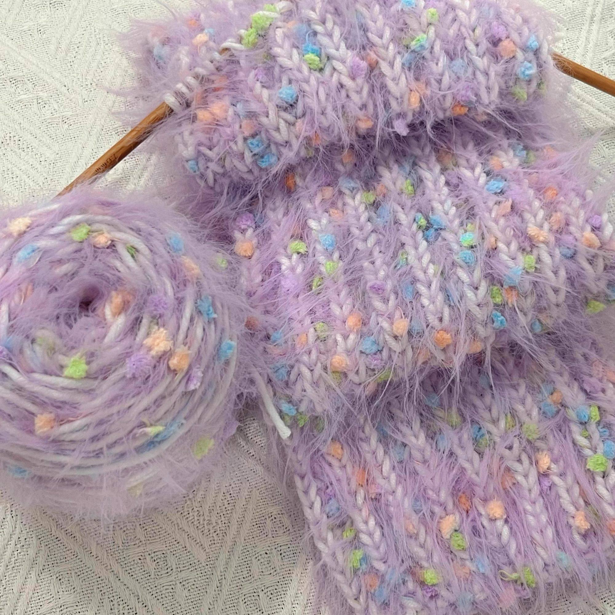 渐变长毛手混线手工diy围巾材料包八股情人棉围巾毛线送男女朋友,服饰配件/皮带/帽子/围巾,毛线,淘宝优惠券,粉丝福利购,淘宝优惠卷