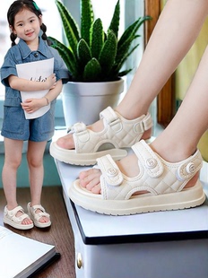 女童凉鞋2024年新款夏季中大童公主儿童小学生女孩防滑软底沙滩鞋