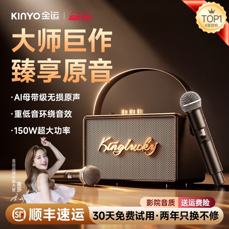 金S21运蓝牙音箱K歌话筒音响一体