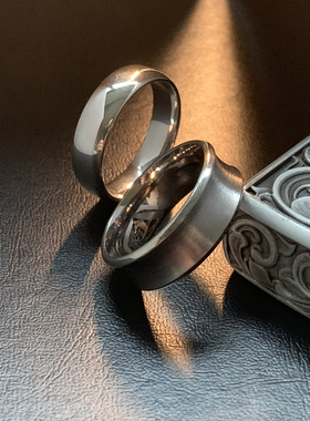 尘沦-高级感钛钢食指戒指男清冷