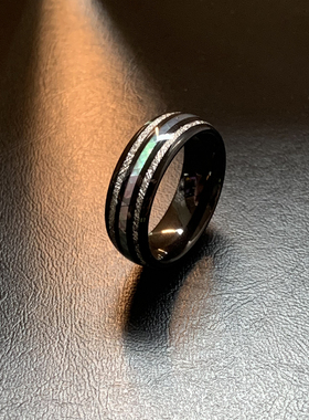 青柠云紫-高级感钛钢食指戒指潮