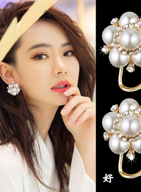2025年新款潮日韩气质微镶珍珠耳扣法式耳环高级感轻奢爆款耳饰女