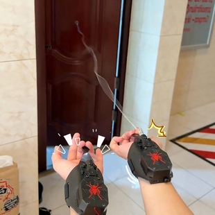 新蜘蛛丝发射器手套黑科技吐丝英雄侠儿童男孩童可发射软弹枪玩具