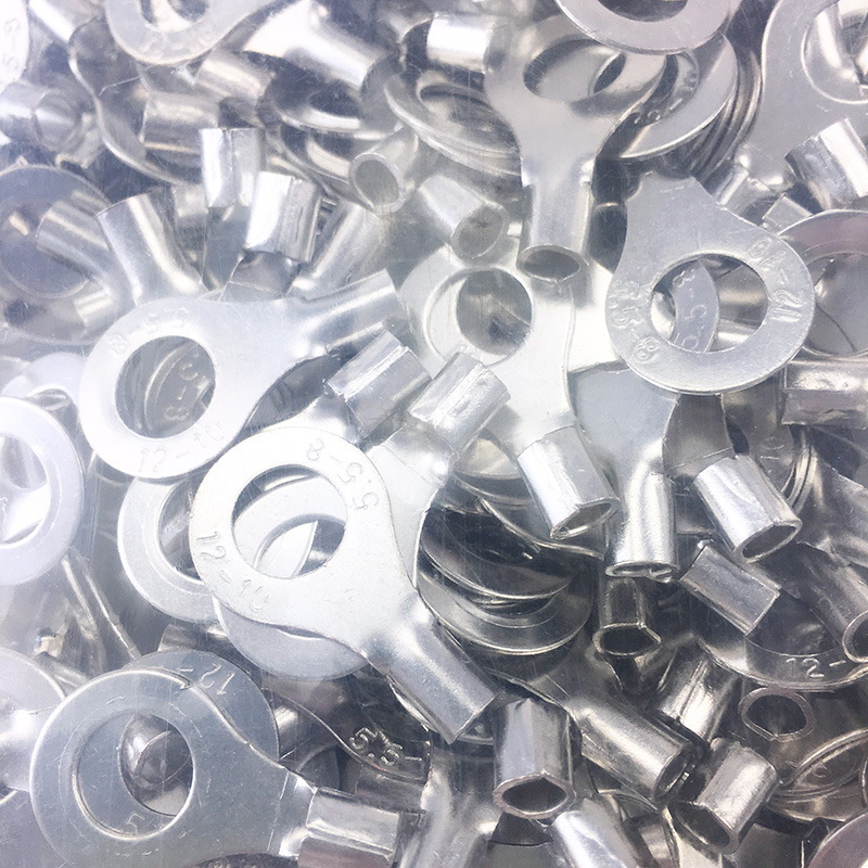 100只RNB5.5-8冷压圆形O型裸端头紫铜焊口接线端子