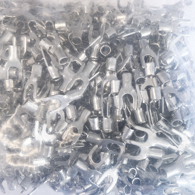 100只SNB5.5-5冷压叉形Y型U型裸端头紫铜焊口接线端子