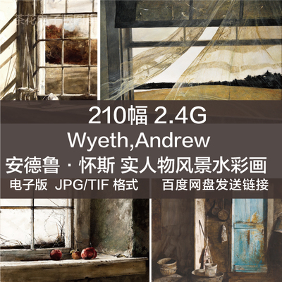 电子版图片 安德鲁怀斯 Andrew Wyeth 写实人物风景水彩画装饰画