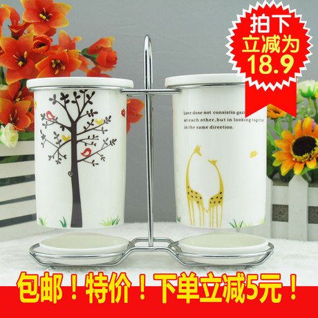 厨房沥水陶瓷防霉筷子架套装