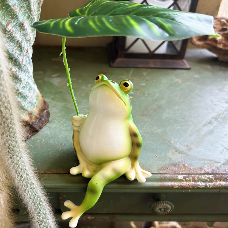 青蛙撑伞摆件户外庭院装饰