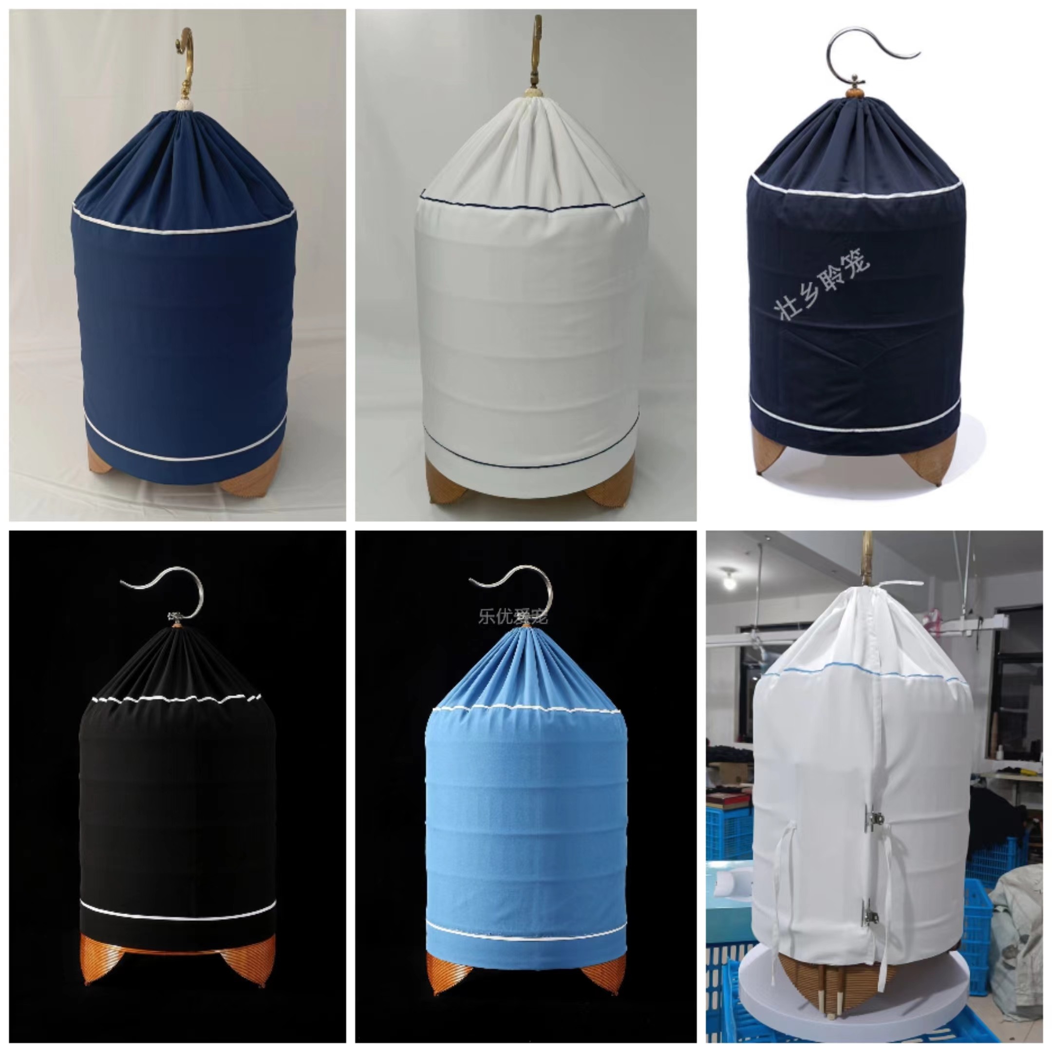 广西笼配件双层笼衣线条画眉鸟笼布2836公分送扎带夹子藏青色黑色