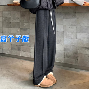 羊毛超长阔腿裤 高个子毛呢直筒裤 加长高腰休闲裤 爆款 百搭 女春秋季