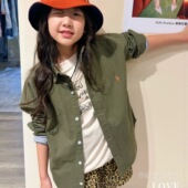 外套宝宝韩版 女童春秋衬衣中大童全棉开衫 上衣宽松潮 衬衫 男童长袖