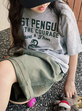 儿童T恤女DD潮牌同款日系男童纯棉短袖t恤夏季新款中大童半袖体恤