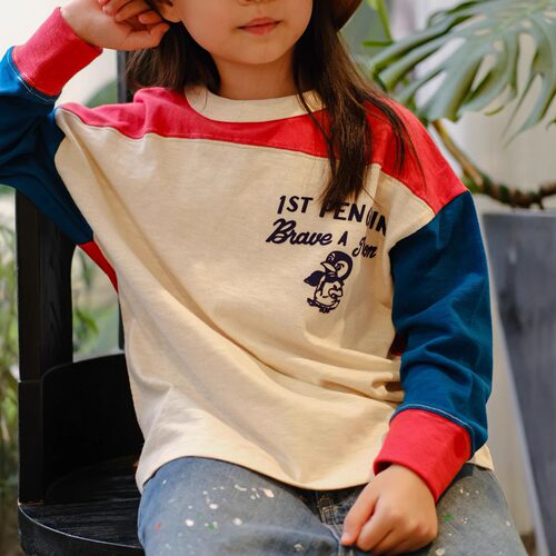 儿童DD企鹅印花长袖T恤