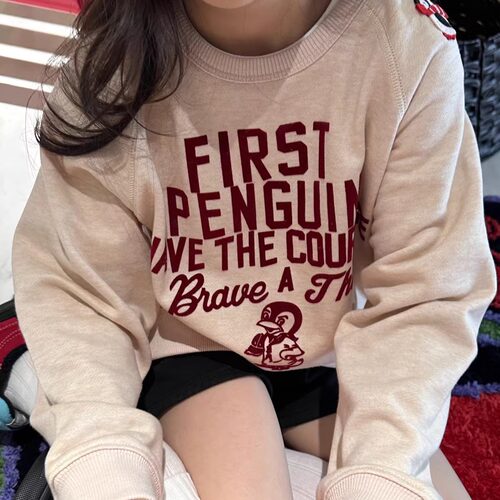 日系DD风儿童企鹅贴布卫衣