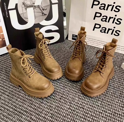 2025年秋季新款真牛皮厚底加绒