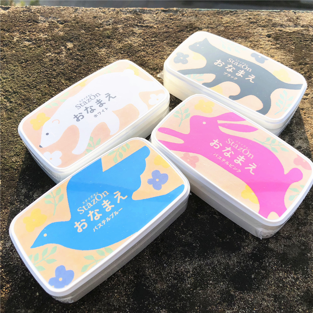 月猫Tsukineko Stazon ONAMAE全功能印台橡皮章手帐剪贴动物印泥