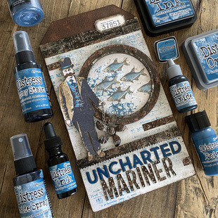 Distress Oxide 新色印台Tim Holtz喷雾uncharted mariner水手蓝
