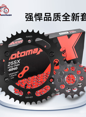 越野摩托车链轮适用KTM Duke640 LC4改装大小飞链条套链油封链条