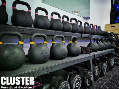 CLUSTER 黑色竞技壶铃 耐磨铸铁材质 深蹲硬拉 HIIT 核心训练