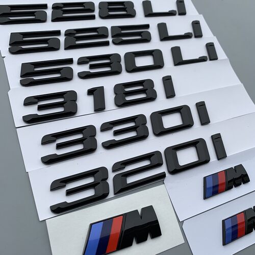 华晨宝马字标3系5系GT 320 520 525li车标改装后尾标标贴标志黑色