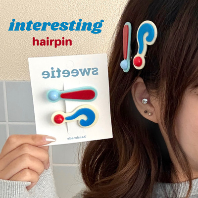 新款趣味亚克力问号发夹少女心简约甜美鸭嘴夹边夹小众搞怪刘海