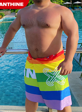 XANTHINE运动毛巾浴巾彩虹纯棉透气健身房