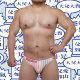 男士 side低腰三角内裤 条纹涤纶袋囊条纹泳裤 XANTHINE新款 性感大码