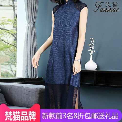 显瘦气质减龄无袖褶皱连衣裙