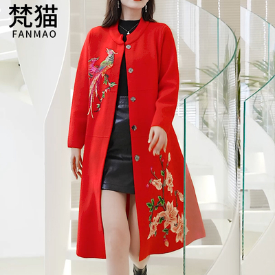 妈妈装秋冬季梵猫加厚外套