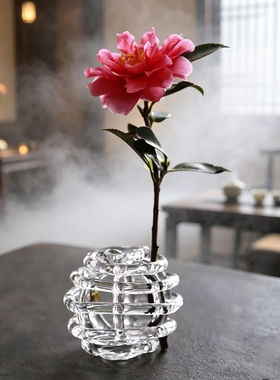 创意手工玻璃球香插花器皿摆件