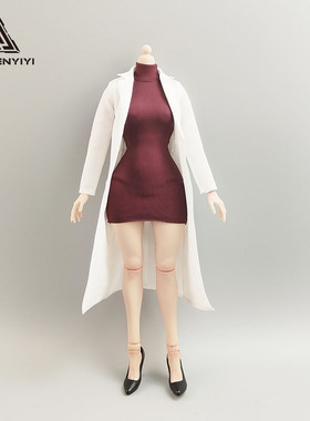 1/6白色风衣高领打底套装12寸兵人衣服12分BJD娃衣配AT210不染色