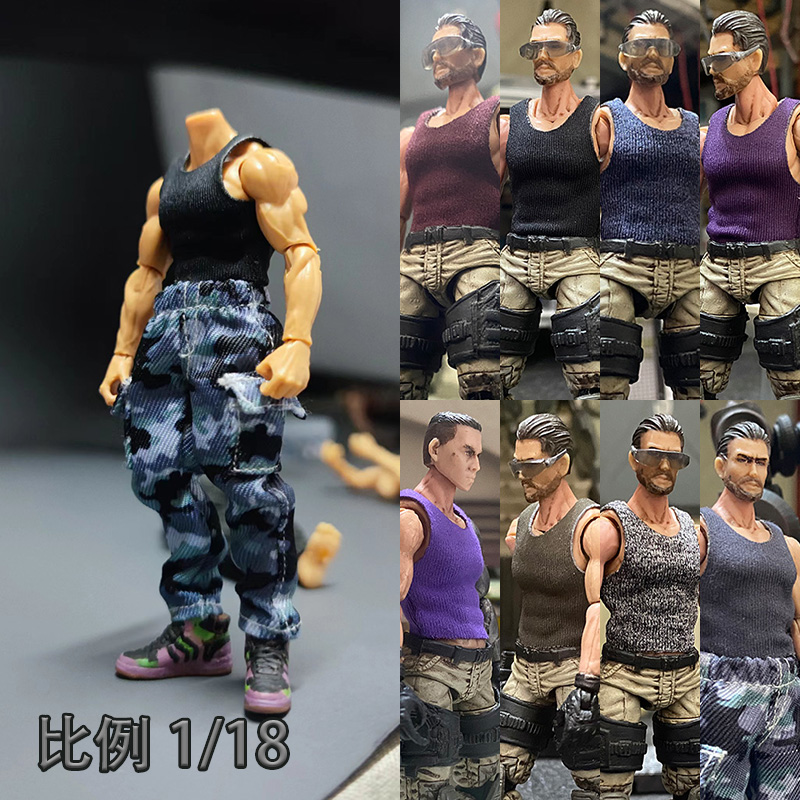 1/18兵人背心男女通用玩偶服装3.75寸玩具衣服BFS暗源YEESENYIYI