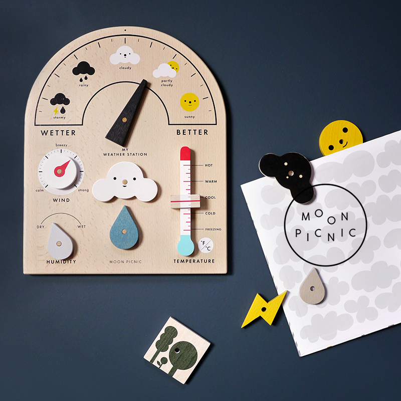 天气预报儿童木制认知玩具