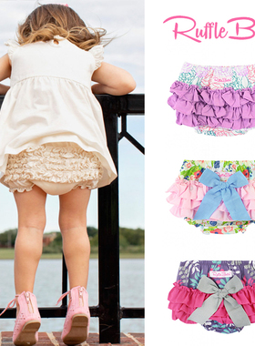 夏日清仓RuffleButts 婴儿蛋糕裙包屁裤短裤女宝包臀裤女童屁屁裤